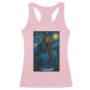 Starry Night Art Parody Racerback Tank Top Girl And Labrador Retriever Dog Mom Gift TS12 Light Pink Print Your Wear