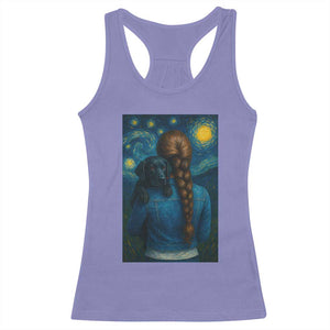 Starry Night Art Parody Racerback Tank Top Girl And Labrador Retriever Dog Mom Gift TS12 Violet Print Your Wear