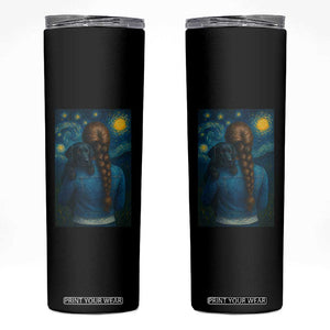Starry Night Art Parody Skinny Tumbler Girl And Labrador Retriever Dog Mom Gift TS12 Black Print Your Wear
