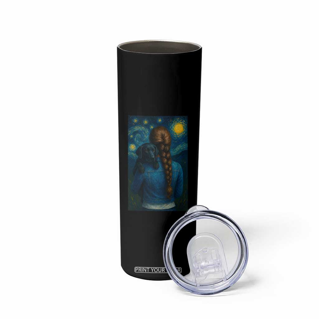 Starry Night Art Parody Skinny Tumbler Girl And Labrador Retriever Dog Mom Gift TS12 Print Your Wear
