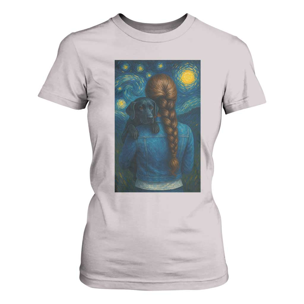 Starry Night Art Parody T Shirt For Women Girl And Labrador Retriever Dog Mom Gift TS12 Ice Gray Print Your Wear