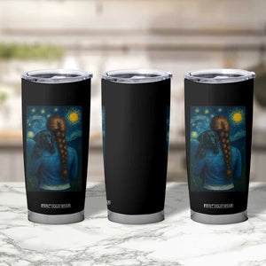 Starry Night Art Parody Tumbler Cup Girl And Labrador Retriever Dog Mom Gift TS12 Print Your Wear
