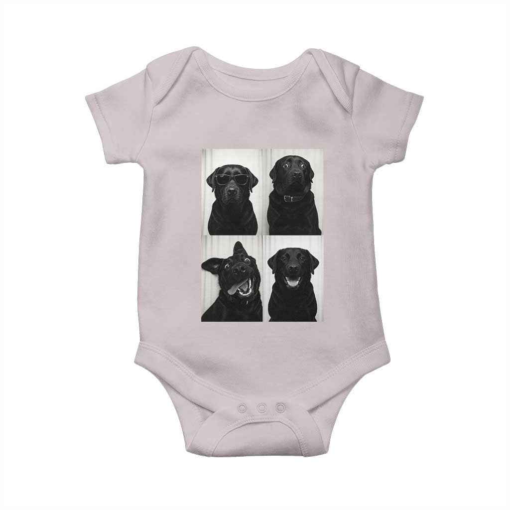Funny Black Lab Baby Onesie Photobooth Selfie Dog Mom Gift TS12 Ice Gray Print Your Wear