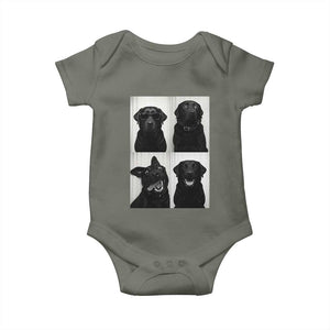 Funny Black Lab Baby Onesie Photobooth Selfie Dog Mom Gift TS12 Military Green Print Your Wear