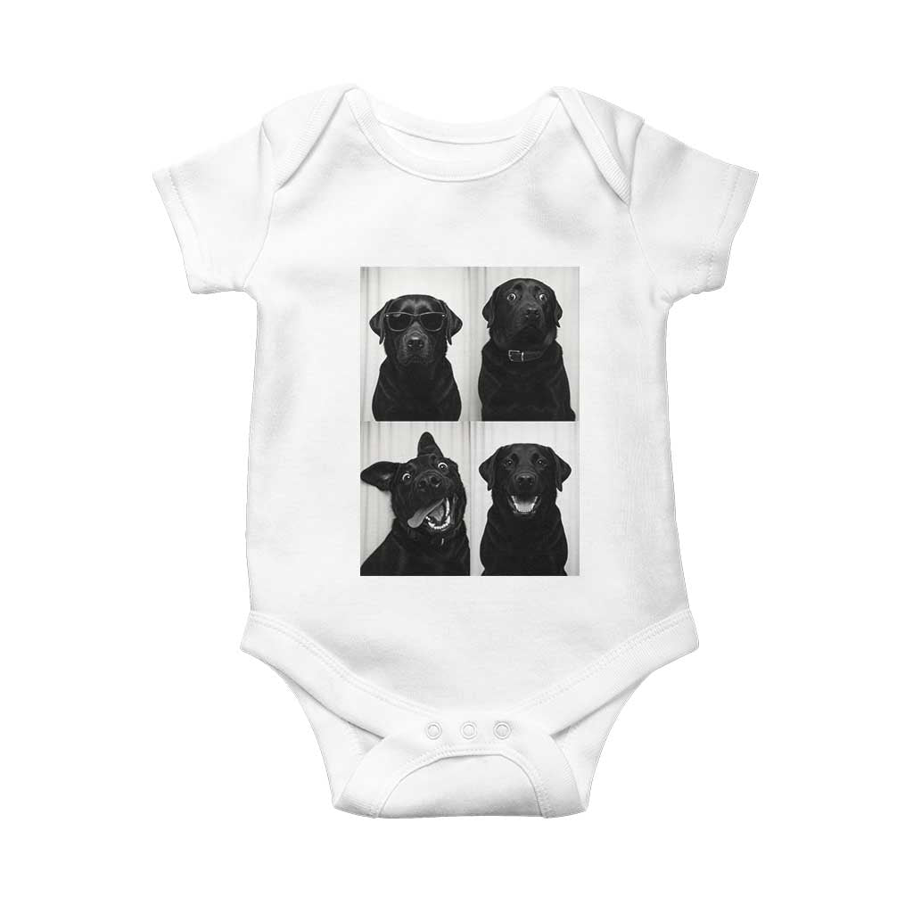 Funny Black Lab Baby Onesie Photobooth Selfie Dog Mom Gift TS12 White Print Your Wear