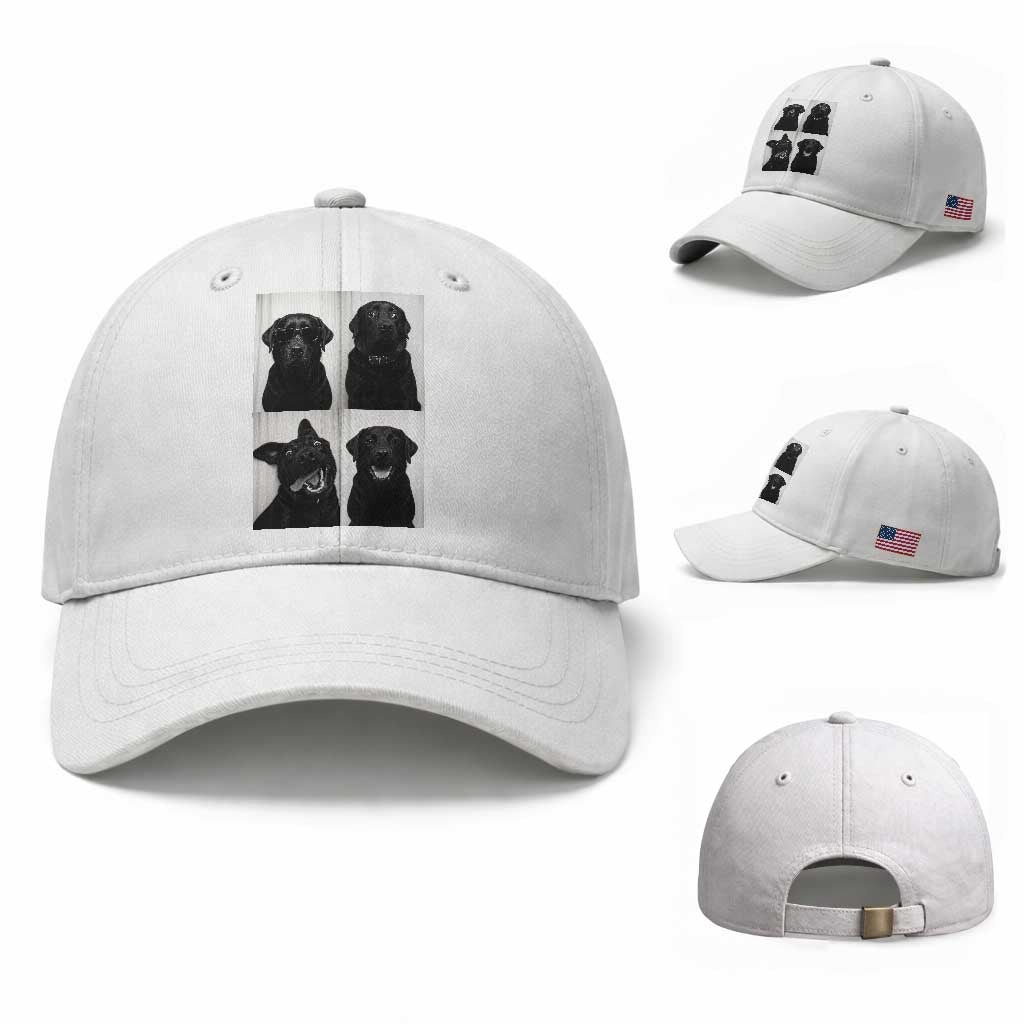 Funny Black Lab Baseball Cap Photobooth Selfie Dog Mom Gift TS12 Baseball Cap Universal Fit White Print Your Wear