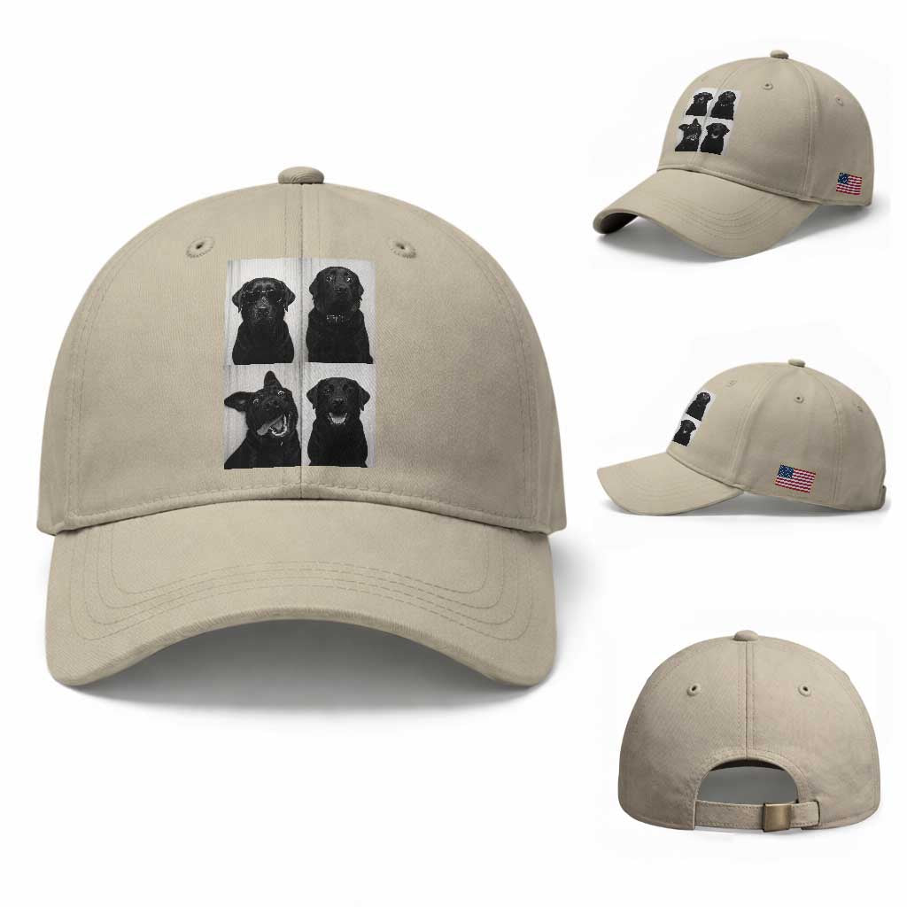 Funny Black Lab Baseball Cap Photobooth Selfie Dog Mom Gift TS12 Baseball Cap Universal Fit Beige Print Your Wear