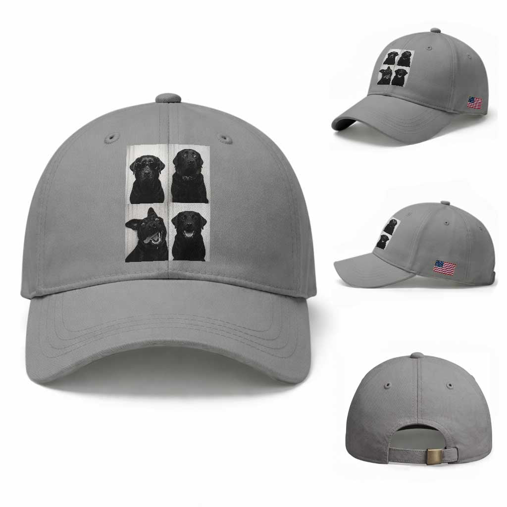 Funny Black Lab Baseball Cap Photobooth Selfie Dog Mom Gift TS12 Baseball Cap Universal Fit Sport Gray Print Your Wear