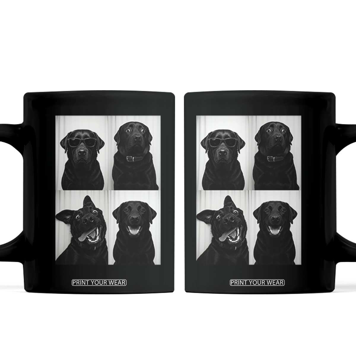 Funny Black Lab Coffee Mug Photobooth Selfie Dog Mom Gift TS12 Black Print Your Wear