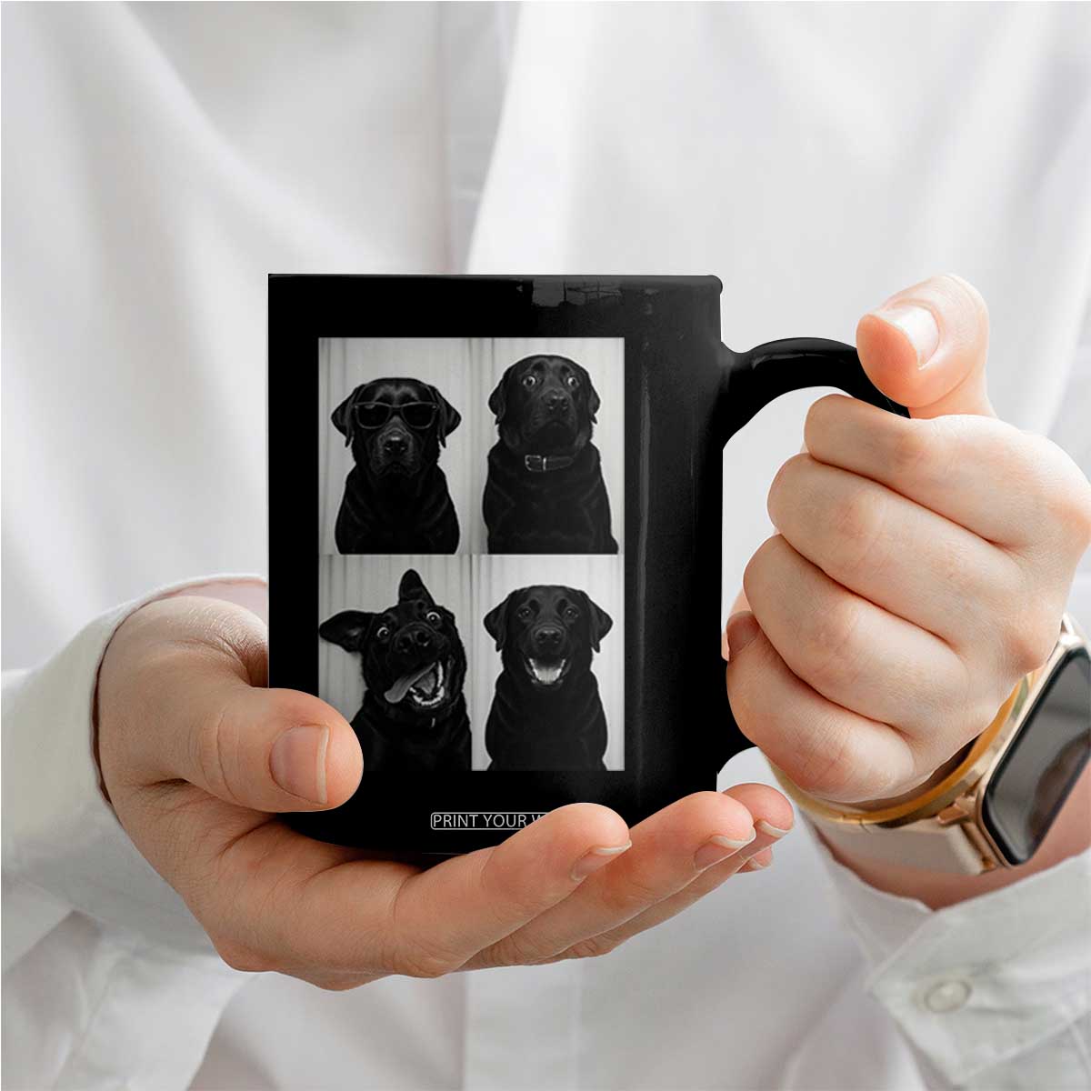 Funny Black Lab Coffee Mug Photobooth Selfie Dog Mom Gift TS12 Print Your Wear