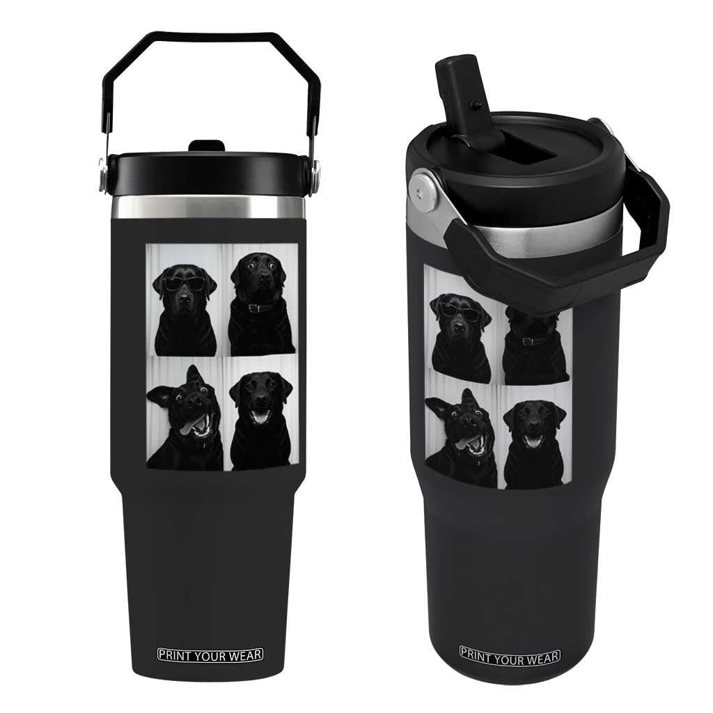 Funny Black Lab Flip Straw Tumbler Photobooth Selfie Dog Mom Gift TS12 One Size: 30 oz Black Print Your Wear