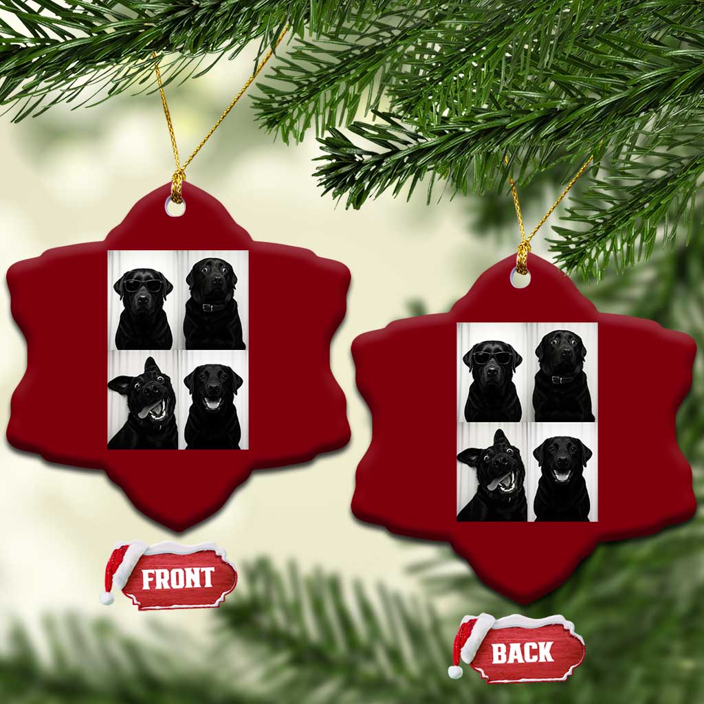 Funny Black Lab Ceramic Ornament Photobooth Selfie Dog Mom Gift TS12 Print Your Wear