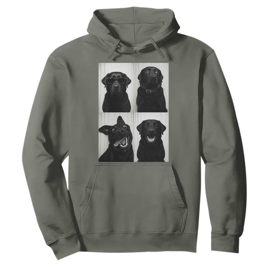 Funny Black Lab Hoodie Photobooth Selfie Dog Mom Gift TS12 Military Green Print Your Wear