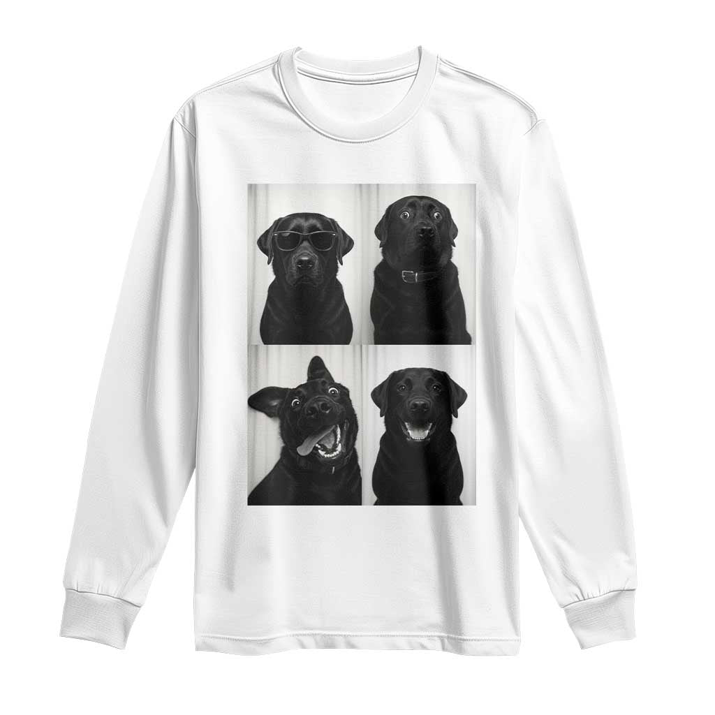 Funny Black Lab Long Sleeve Shirt Photobooth Selfie Dog Mom Gift TS12 White Print Your Wear