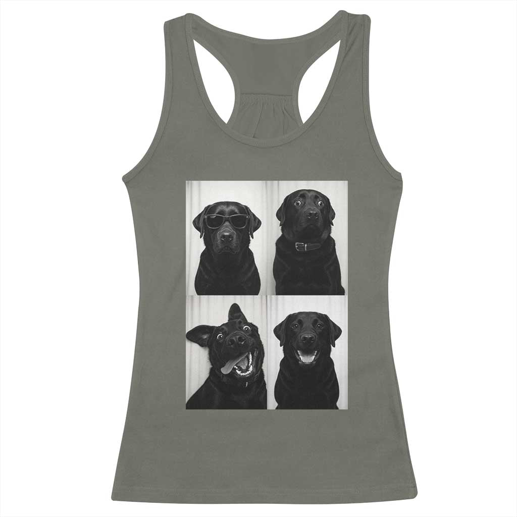 Funny Black Lab Racerback Tank Top Photobooth Selfie Dog Mom Gift TS12 Military Green Print Your Wear