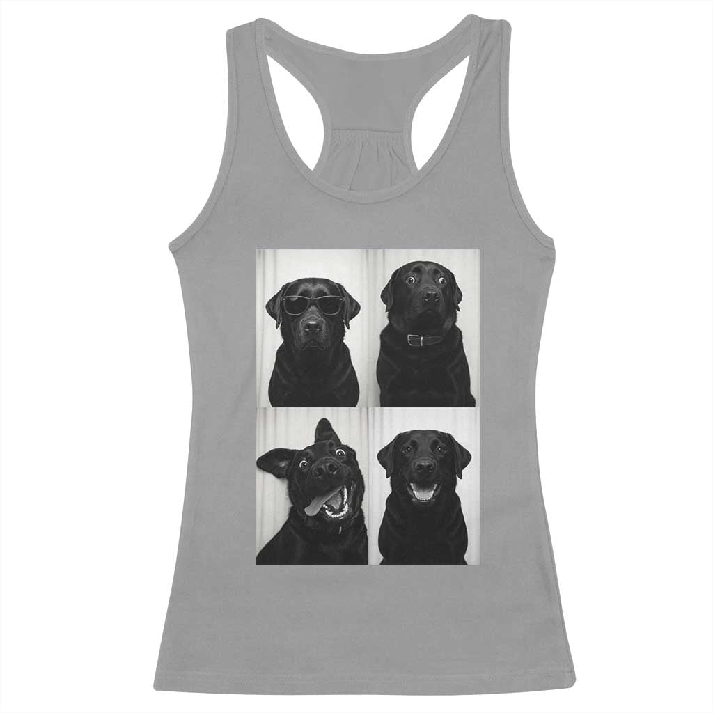 Funny Black Lab Racerback Tank Top Photobooth Selfie Dog Mom Gift TS12 Sport Gray Print Your Wear