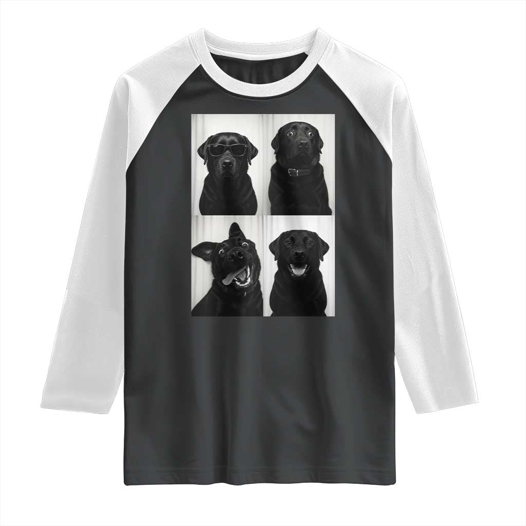 Funny Black Lab Raglan Shirt Photobooth Selfie Dog Mom Gift TS12 Black White Print Your Wear