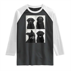 Funny Black Lab Raglan Shirt Photobooth Selfie Dog Mom Gift TS12 Black White Print Your Wear