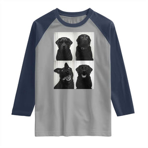 Funny Black Lab Raglan Shirt Photobooth Selfie Dog Mom Gift TS12 Sport Gray Navy Print Your Wear