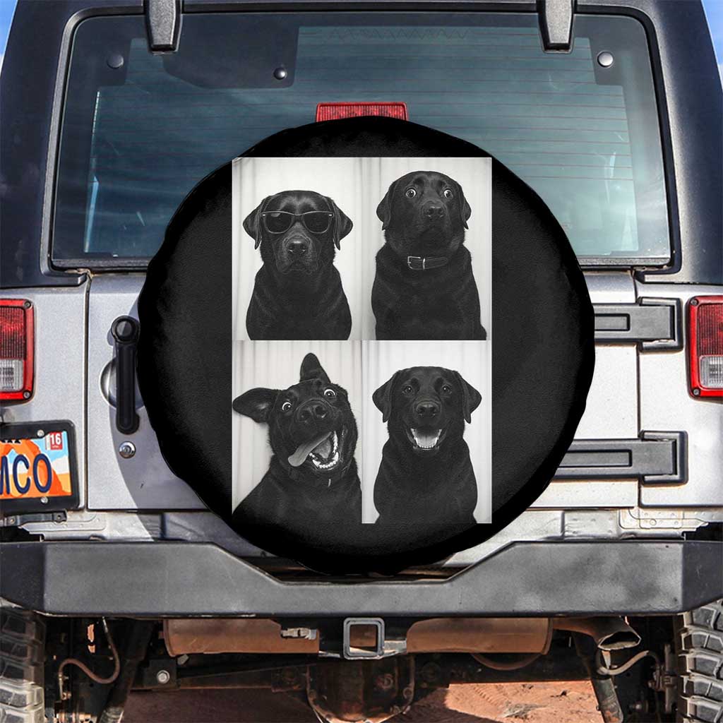 Funny Black Lab Spare Tire Cover Photobooth Selfie Dog Mom Gift TS12 No hole Black Print Your Wear