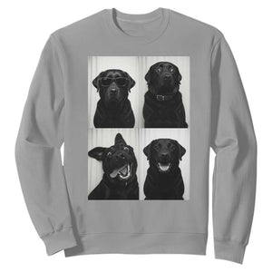 Funny Black Lab Sweatshirt Photobooth Selfie Dog Mom Gift TS12 Sport Gray Print Your Wear