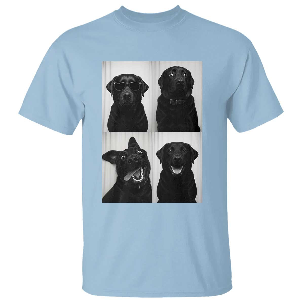 Funny Black Lab T Shirt Photobooth Selfie Dog Mom Gift TS12 Light Blue Print Your Wear