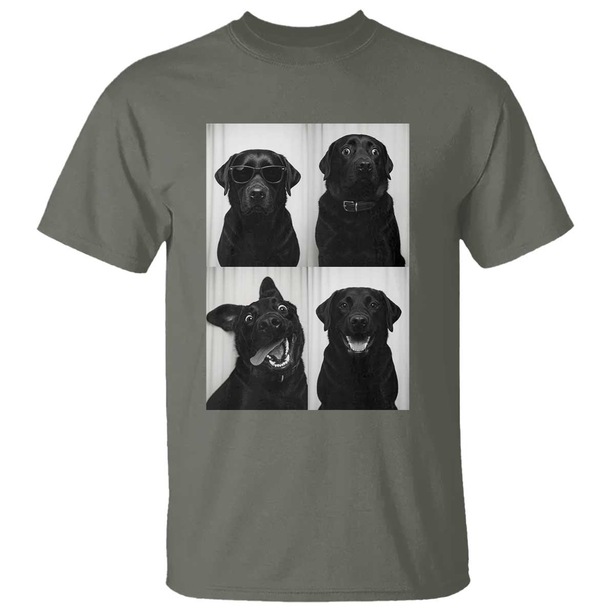 Funny Black Lab T Shirt Photobooth Selfie Dog Mom Gift TS12 Military Green Print Your Wear