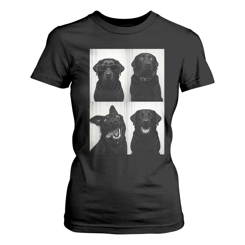 Funny Black Lab T Shirt For Women Photobooth Selfie Dog Mom Gift TS12 Black Print Your Wear