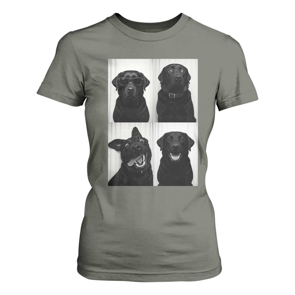 Funny Black Lab T Shirt For Women Photobooth Selfie Dog Mom Gift TS12 Military Green Print Your Wear