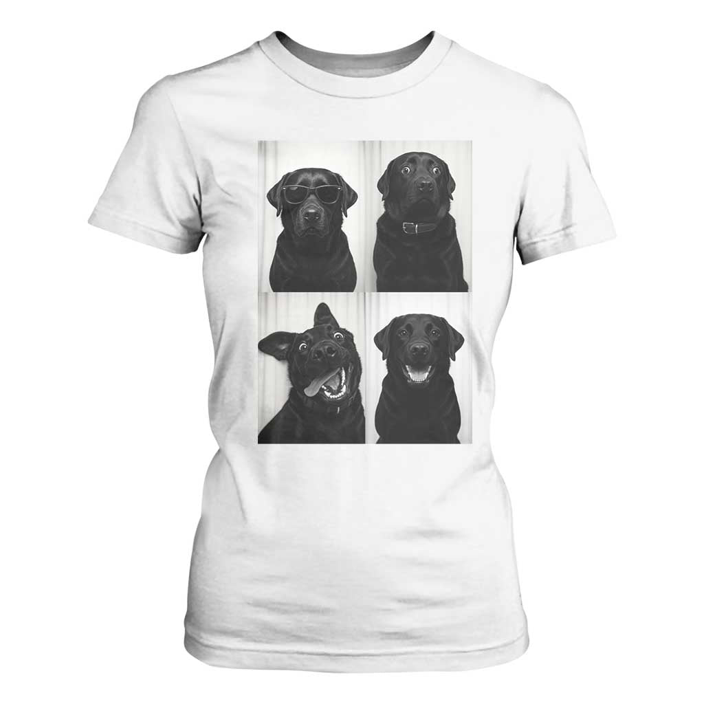 Funny Black Lab T Shirt For Women Photobooth Selfie Dog Mom Gift TS12 White Print Your Wear