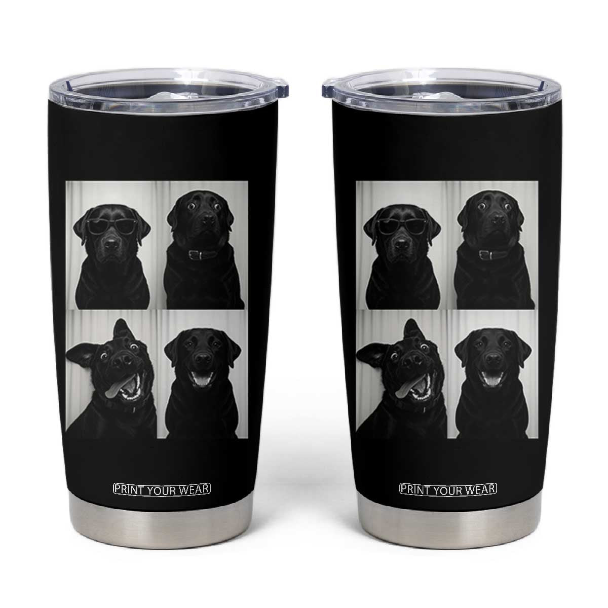 Funny Black Lab Tumbler Cup Photobooth Selfie Dog Mom Gift TS12 Black Print Your Wear