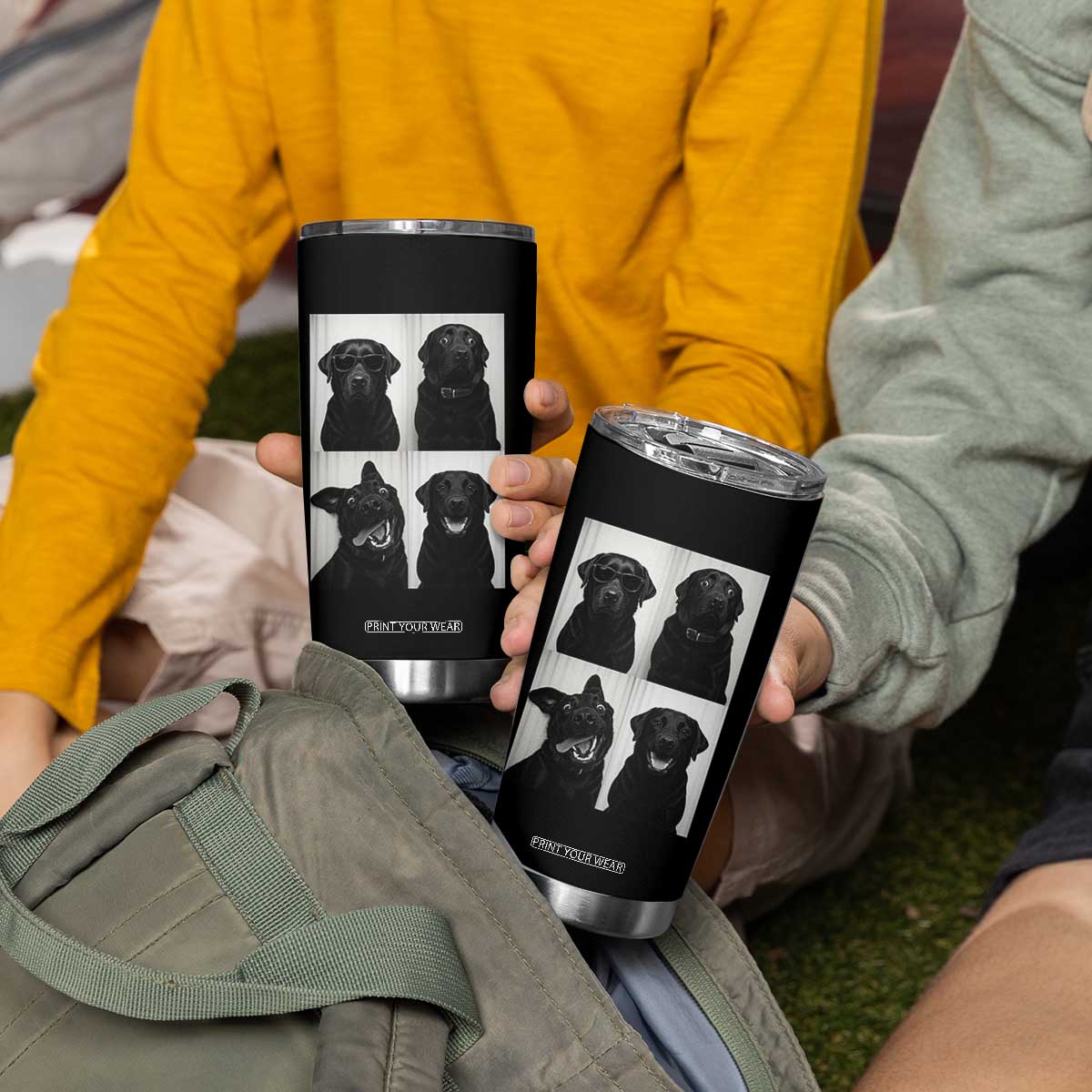 Funny Black Lab Tumbler Cup Photobooth Selfie Dog Mom Gift TS12 Print Your Wear