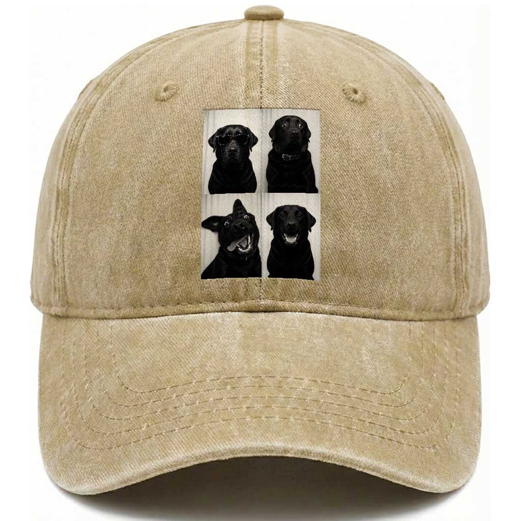 Funny Black Lab Washed Cotton Baseball Cap Photobooth Selfie Dog Mom Gift TS12 Print Your Wear