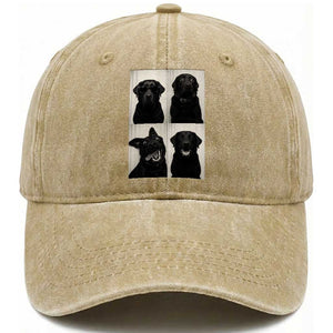 Funny Black Lab Washed Cotton Baseball Cap Photobooth Selfie Dog Mom Gift TS12 Print Your Wear