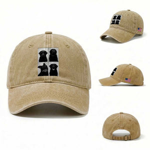 Funny Black Lab Washed Cotton Baseball Cap Photobooth Selfie Dog Mom Gift TS12 Washed Cap Universal Fit Khaki Print Your Wear