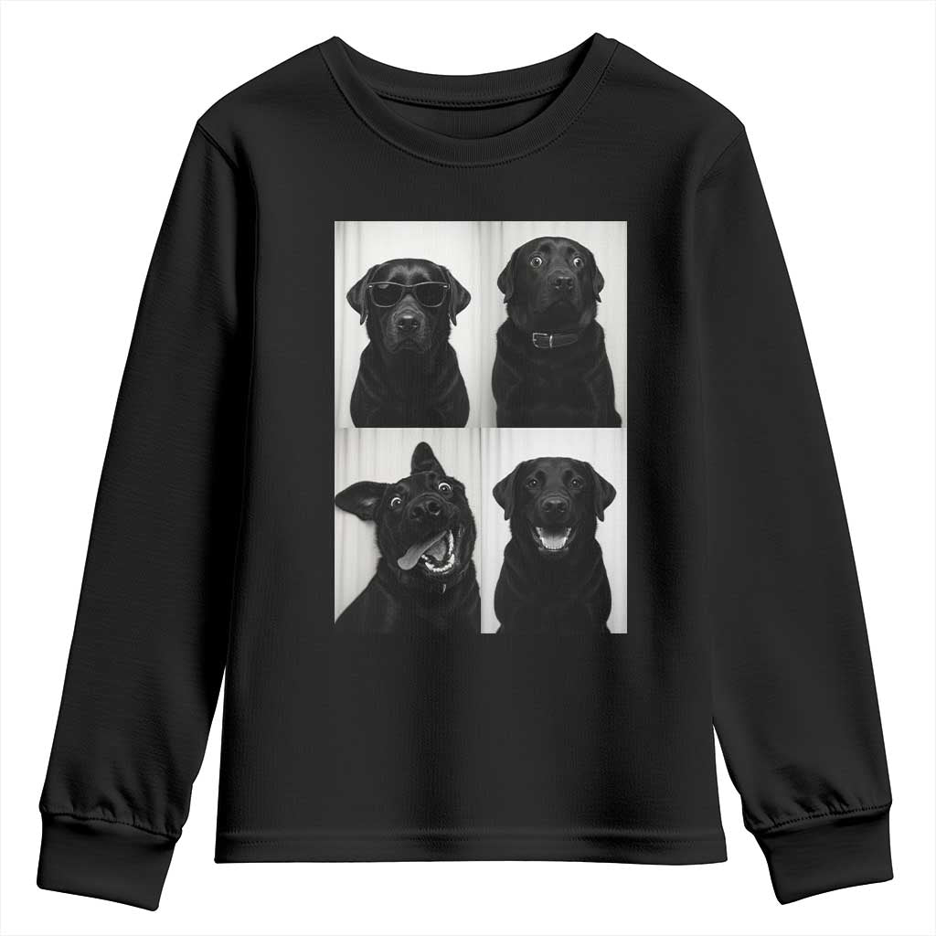 Funny Black Lab Youth Sweatshirt Photobooth Selfie Dog Mom Gift TS12 Black Print Your Wear