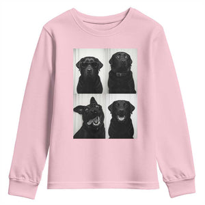 Funny Black Lab Youth Sweatshirt Photobooth Selfie Dog Mom Gift TS12 Light Pink Print Your Wear