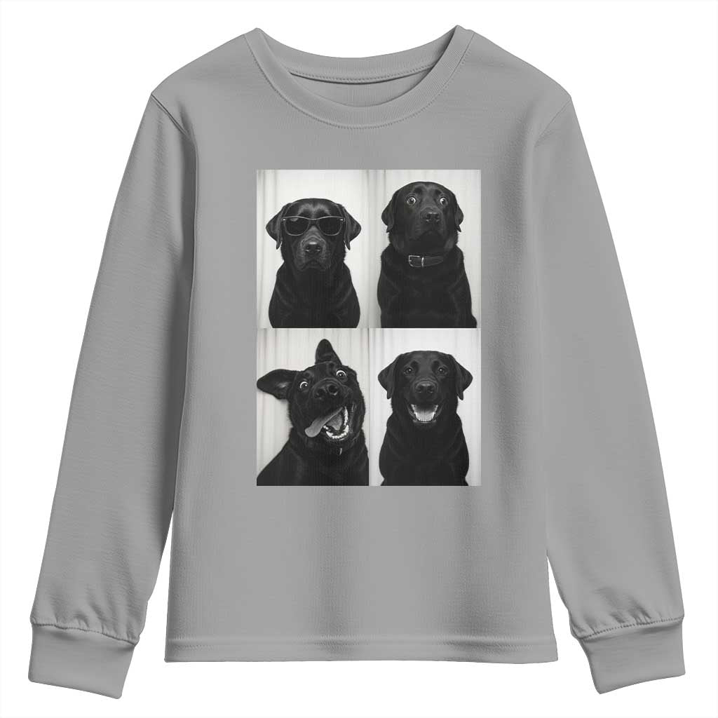 Funny Black Lab Youth Sweatshirt Photobooth Selfie Dog Mom Gift TS12 Sport Gray Print Your Wear