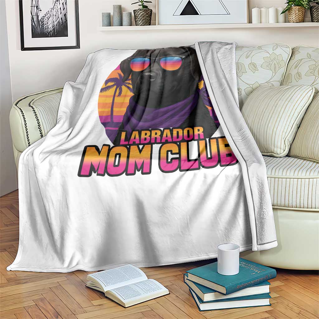 Funny Black Labrador Throw Blanket Dog Mom Retro Sunset Gift TS12 Print Your Wear