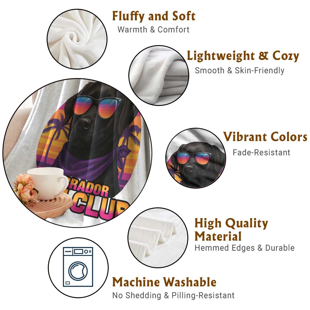 Funny Black Labrador Throw Blanket Dog Mom Retro Sunset Gift TS12 Print Your Wear