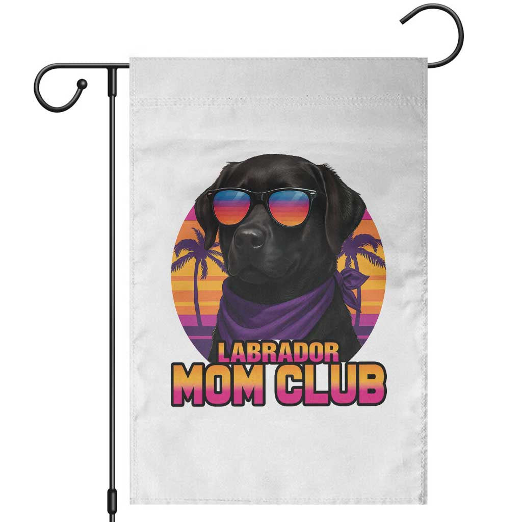 Funny Black Labrador Garden Flag Dog Mom Retro Sunset Gift TS12 White Print Your Wear