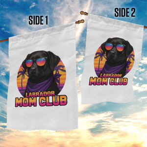 Funny Black Labrador Garden Flag Dog Mom Retro Sunset Gift TS12 Print Your Wear