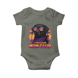 Funny Black Labrador Baby Onesie Dog Mom Retro Sunset Gift TS12 Military Green Print Your Wear