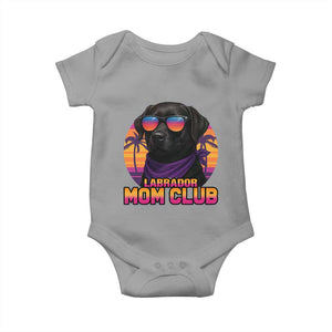 Funny Black Labrador Baby Onesie Dog Mom Retro Sunset Gift TS12 Sport Gray Print Your Wear