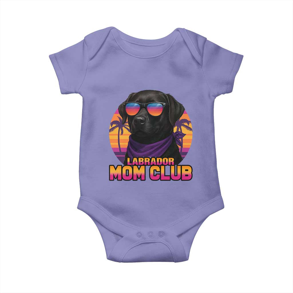 Funny Black Labrador Baby Onesie Dog Mom Retro Sunset Gift TS12 Violet Print Your Wear