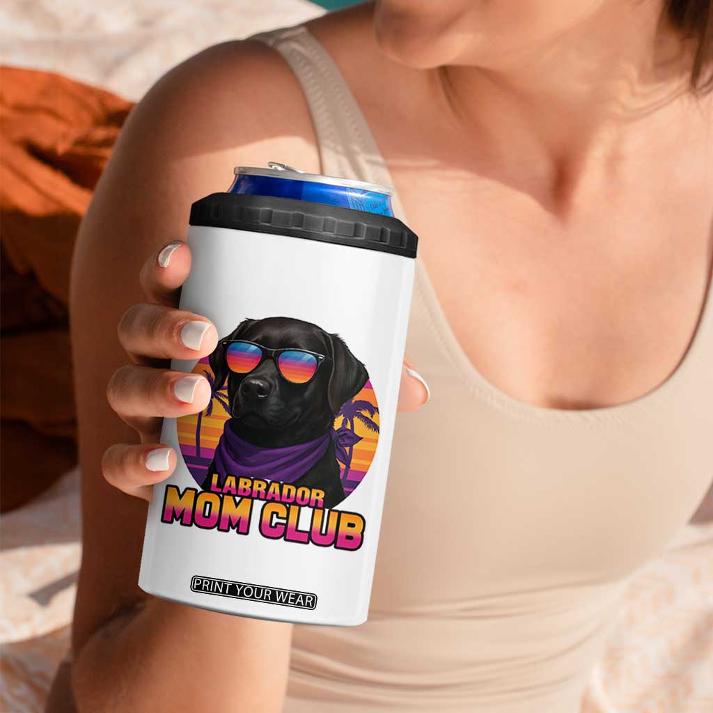 Funny Black Labrador 4 in 1 Can Cooler Tumbler Dog Mom Retro Sunset Gift TS12 Print Your Wear