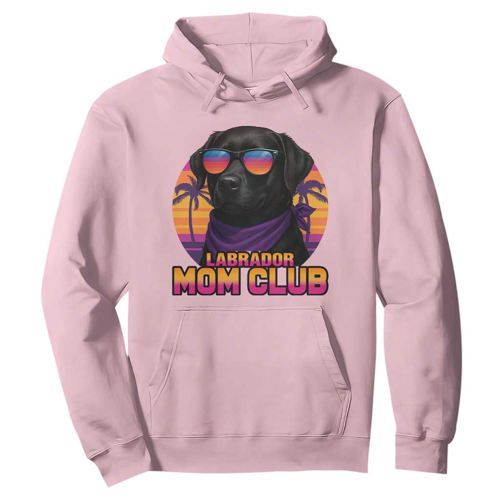 Funny Black Labrador Hoodie Dog Mom Retro Sunset Gift TS12 Light Pink Print Your Wear