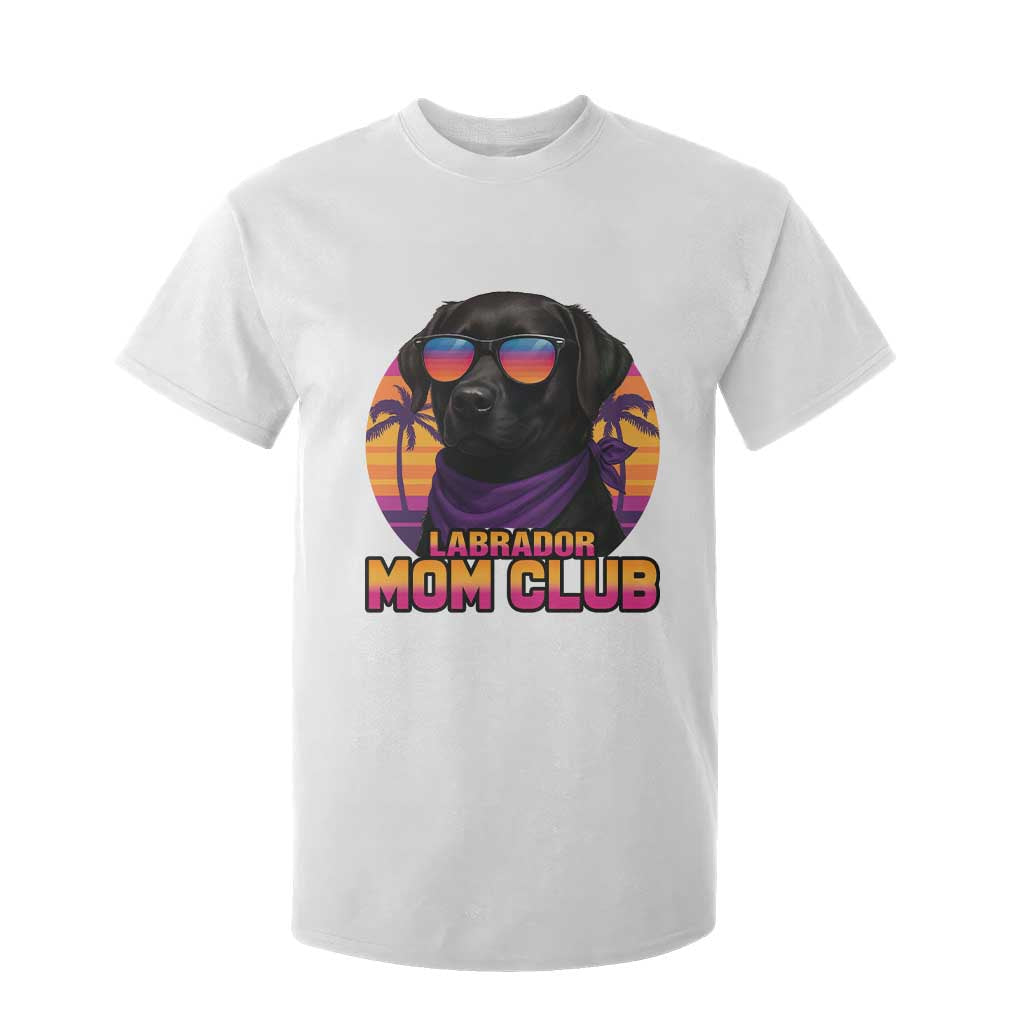Funny Black Labrador T Shirt For Kid Dog Mom Retro Sunset Gift TS12 White Print Your Wear