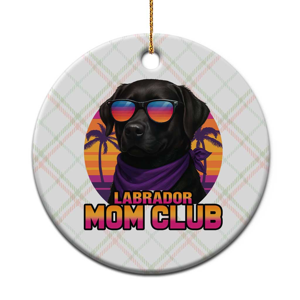 Funny Black Labrador Ceramic Ornament Dog Mom Retro Sunset Gift TS12 1pc Christmas Plaid Print Your Wear