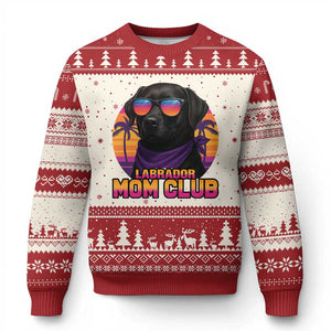 Funny Black Labrador Ugly Christmas Sweater Dog Mom Retro Sunset Gift TS12 Beige Red Print Your Wear